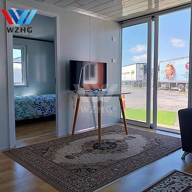 Gable Roof One Bedroom Plan Container Luxury High Ceiling Tiny Folding Shipping Container Houses For Camping Park Tonga