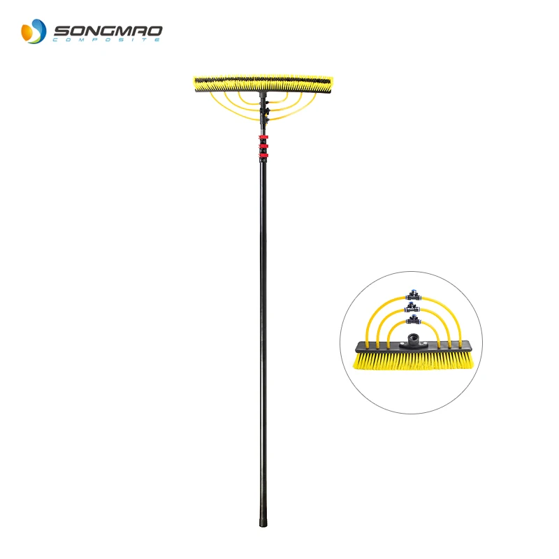 High strength 30ft 40ft 45ft carbon fibre telescopic window cleaning pole water fed pole with brush adapter
