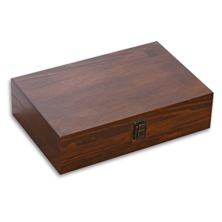 
Factory Selling Creative Natural Color Brown Wooden Rectangular Storage Box 