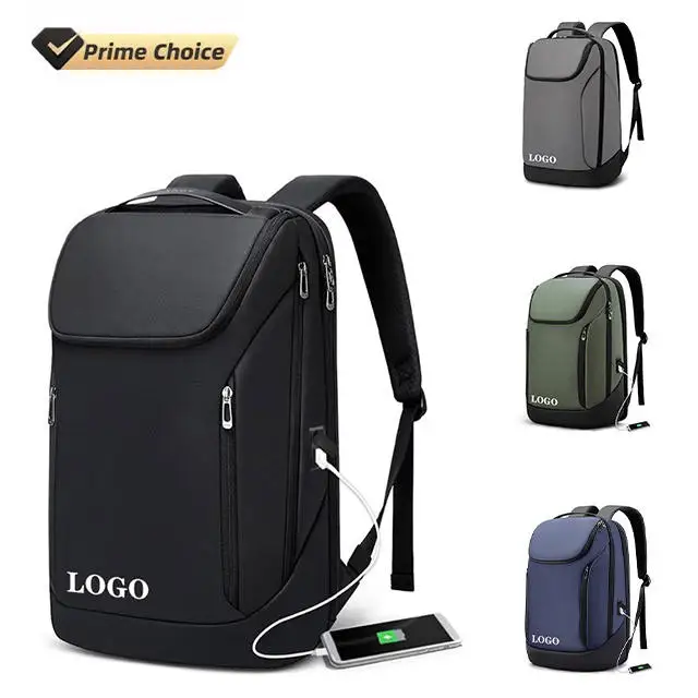 Custom BSCI 15.6-Inch Man Laptop Backpack New Waterproof USB Business Bag for Travel Outdoor Leisure