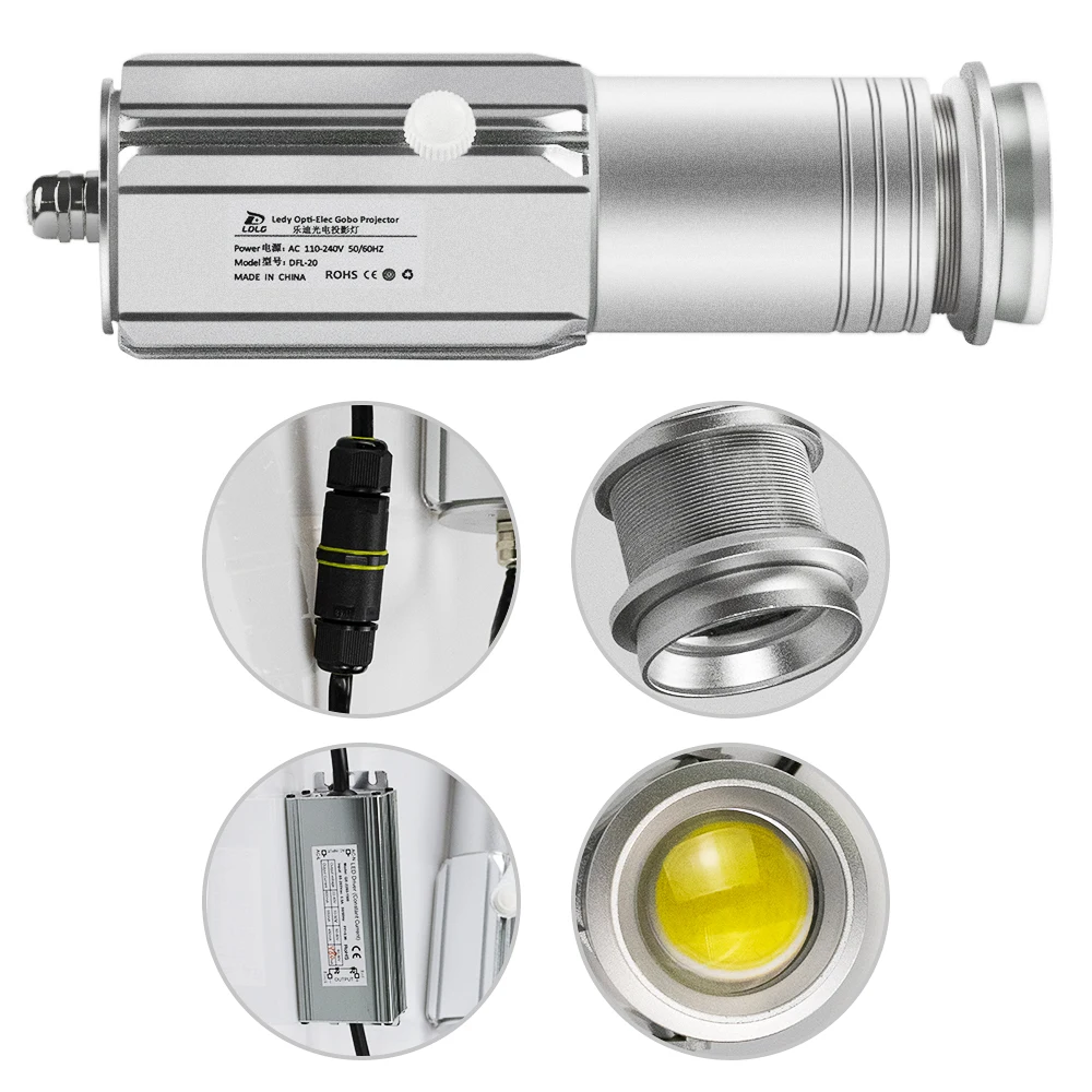 Compact gobo projector advertising Logo rotating light