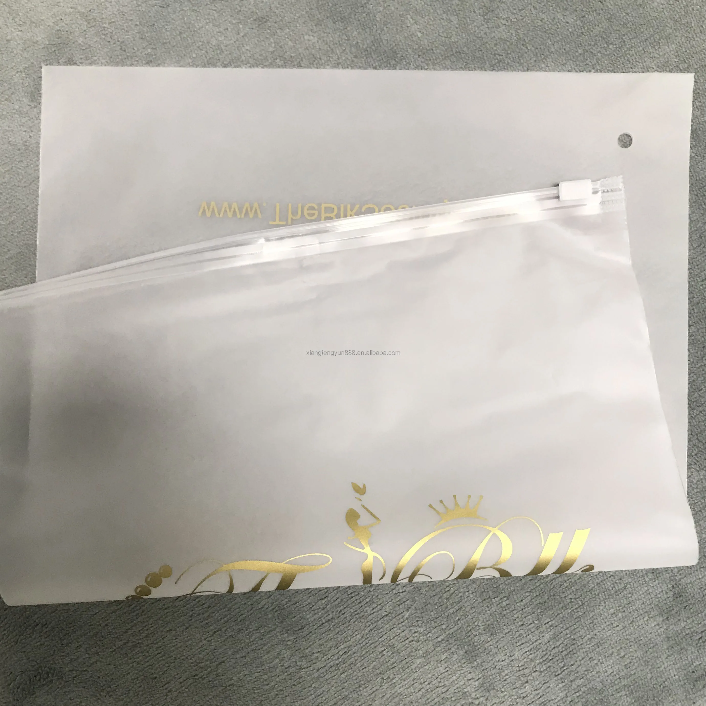 Printing Customized Matte Slider Frosted Plastic Packing Underdress Zipper Bag
