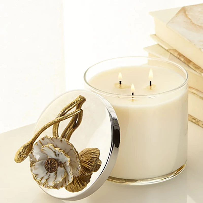 Mescente Luxury Private Label Decoration Jars Soy Wax Candles Vessel with Lid