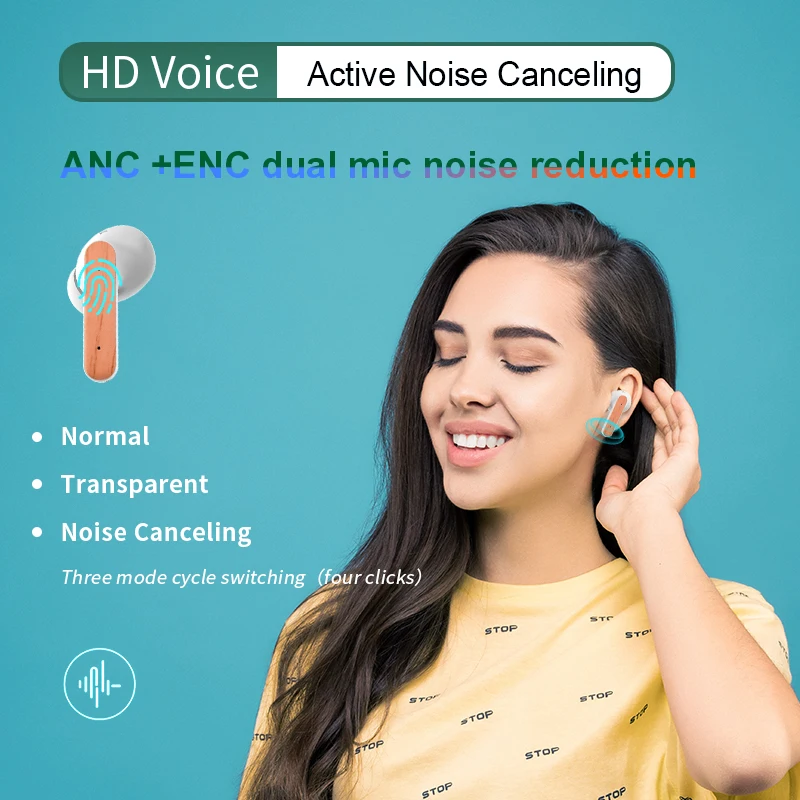 GRS Wireless Headset Microphone Headphones & In-Ear Anc Active Noise Cancelling Earbuds With Extra Bass