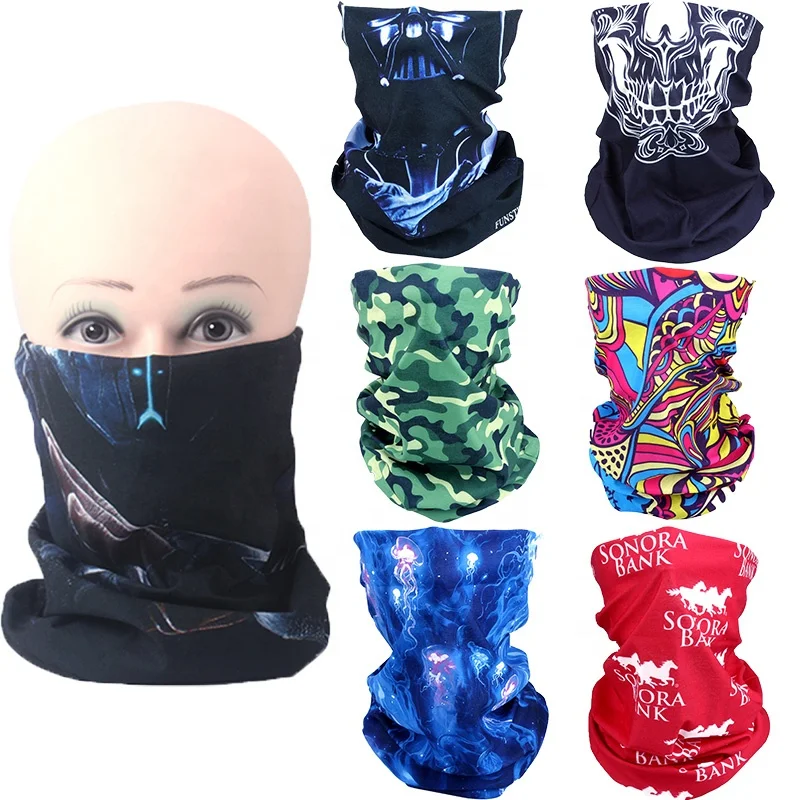 Hot Sale Custom Design Polyester sublimation printing seamless tube bandana neck gaiter face cover