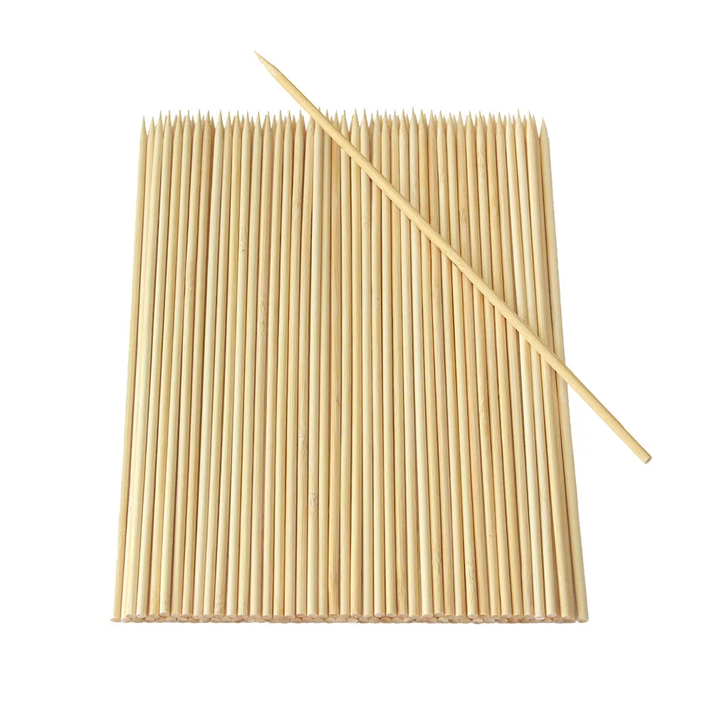 Good quality natural BBQ round strong wide bamboo skewers