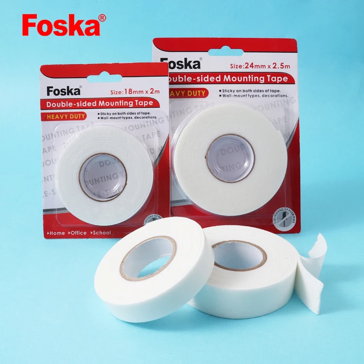 Foska High Density Adhesive Heavy Duty 2.5M 2M Waterproof Double Sided Foam Tape for Doors and Windows