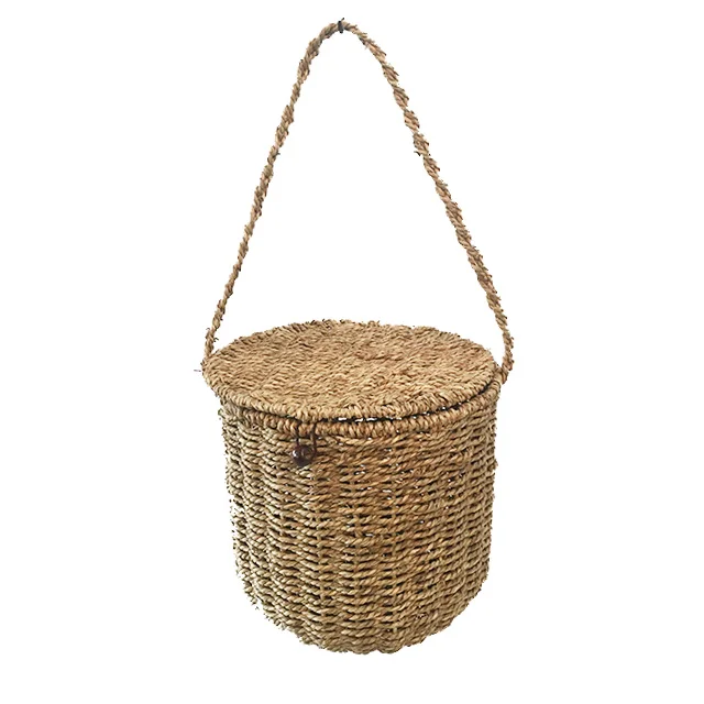 Renel Hand  Woven Bushel Sea Grass Organizer Baskets Home Decor