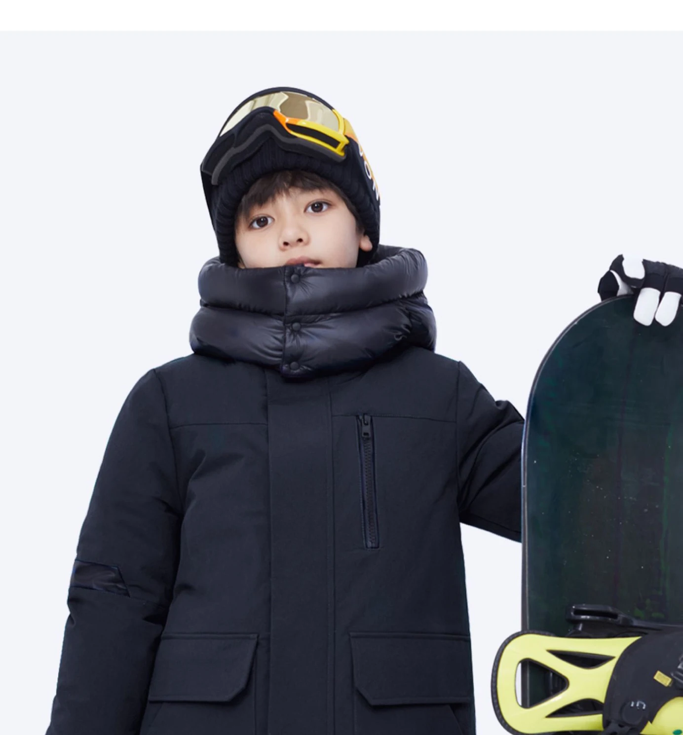 OEM супер теплая Съемная шляпа ветрозащитная Лыжная куртка с капюшоном для мальчиков и девочек на утином пуху