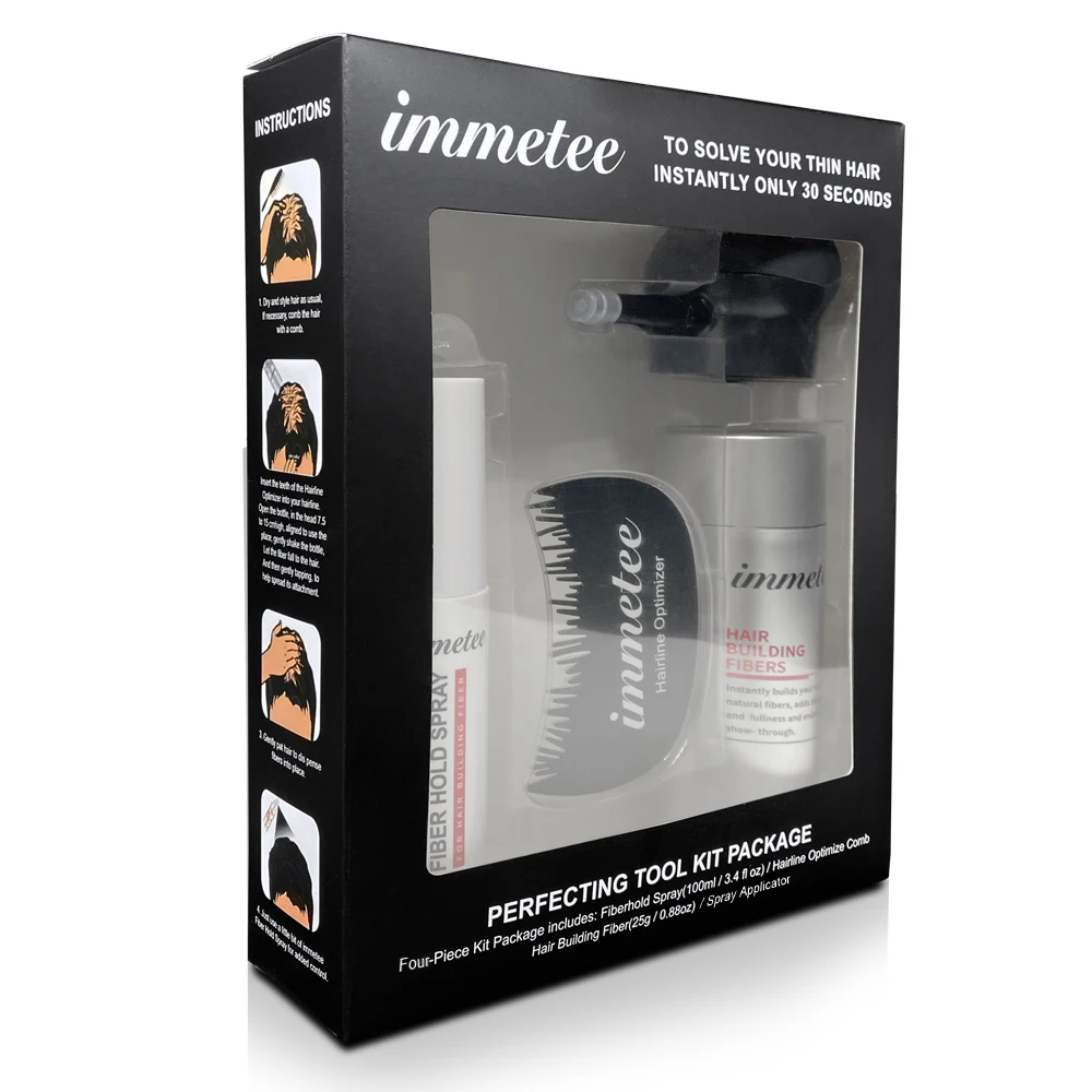IMMETEE Hair Building Fiber Kit Instant Thickening Keratin Hair Building Fiber Kit