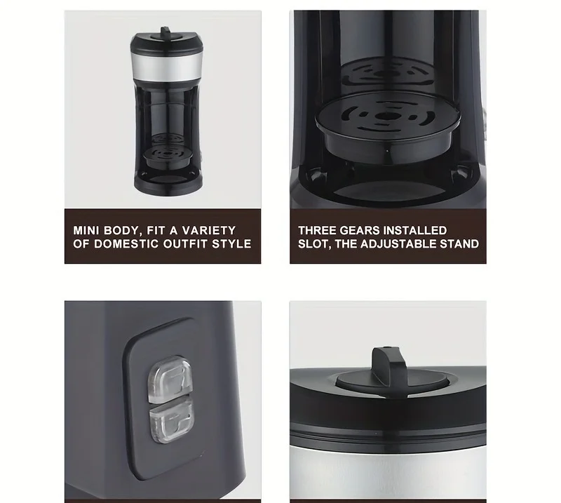 Hot selling single cup 2-in-1 capsule/powder K-cup coffee machine electric drip filter, suitable for office and home use