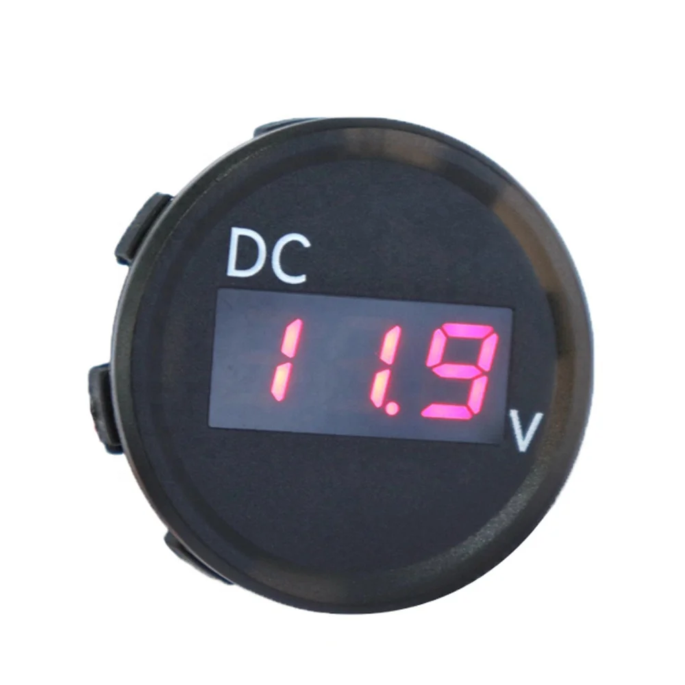  Amomd IP67 DC 24V Waterproof Digital Voltmeter Led Mini Thin Marine Auto Voltage