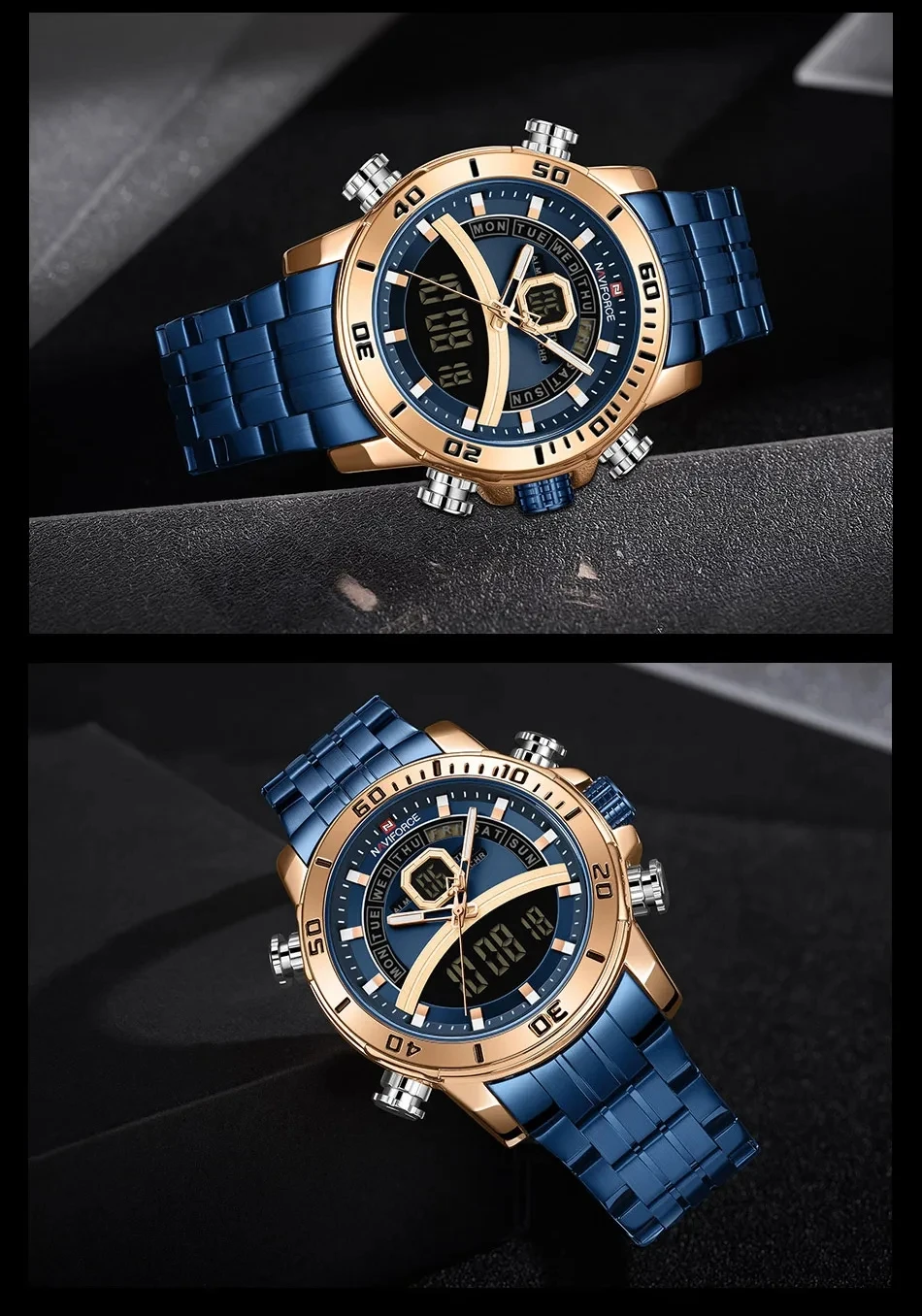 NAVIFORCE 9181  Nf9181 for Men Top Ranking Product Digital Sports Business Luxury Fashion Quartz Waterproof Watches