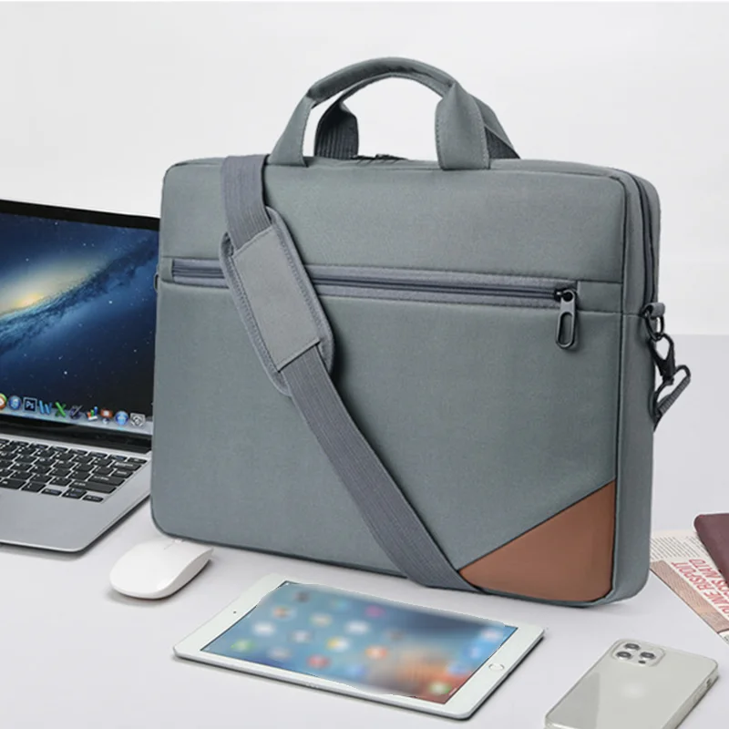 Custom LOGO Wholesale Cheap 15.6 Inch Large Capacity Durable Waterproof Strong Zipper Messenger Laptop Bag