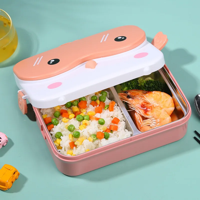 High quality lunch boxes loncheras escolares kids portable plastic stainless steel lunch box with compartment