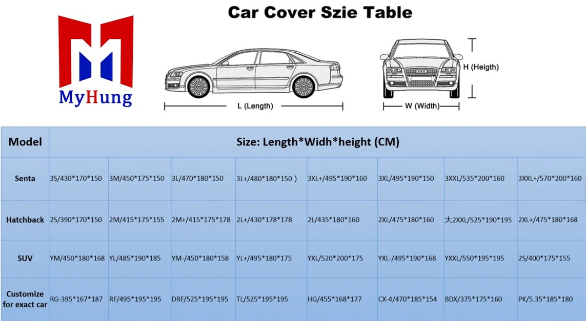 Mucheky Waterproof All Weathe Protector Hail Windproof UV Resistant Snow Rain Dust Hail Protection Car Covers For MPV SUV Sedan