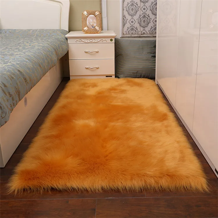 PET FRIENDLY Shaggy Area Faux animal fur Sheepskin rug and carpet with indoor home