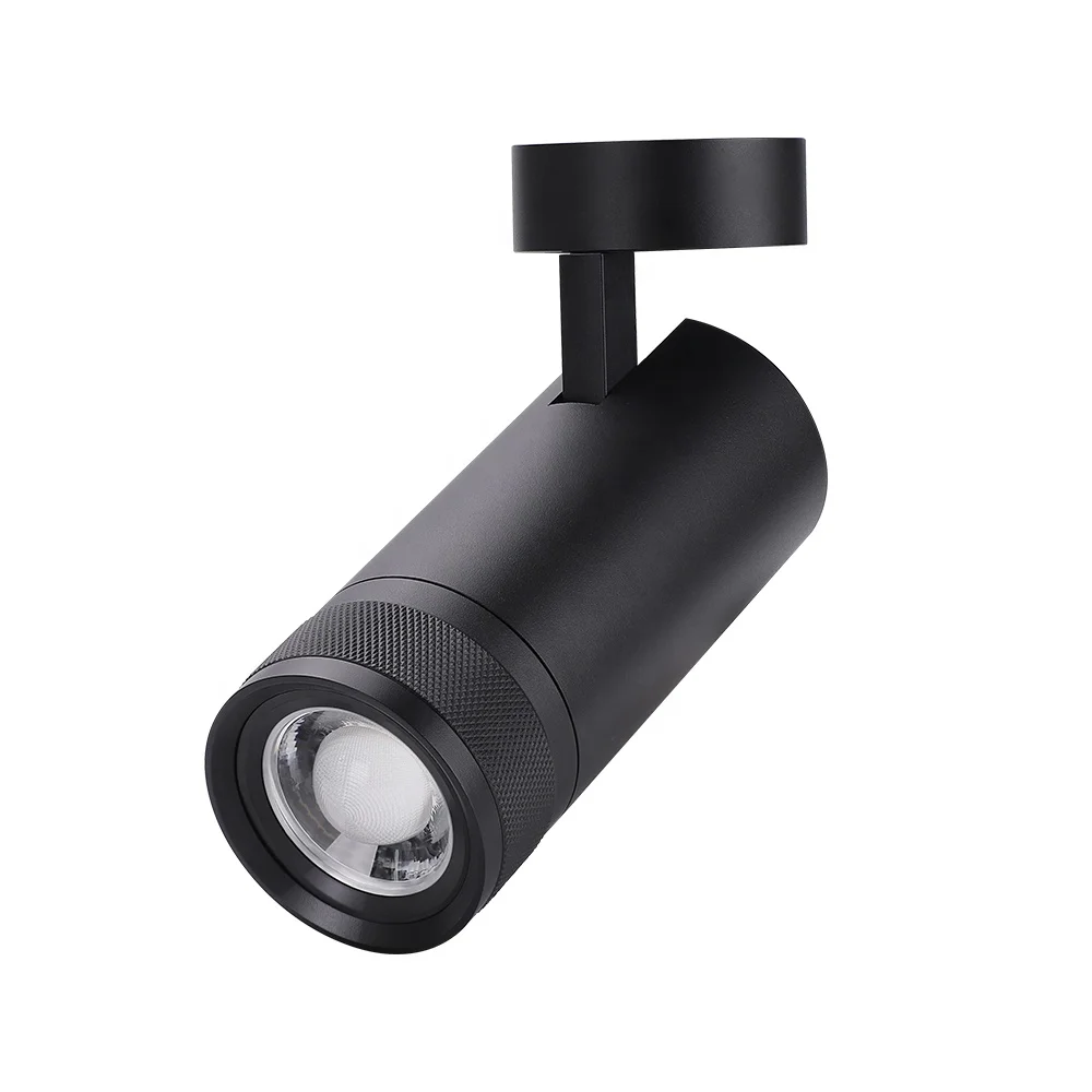 20w White LED Smart Track Light Zigbee Round Shape Museum Lighting Spotlights Surface Mounted Black LED COB Track Light