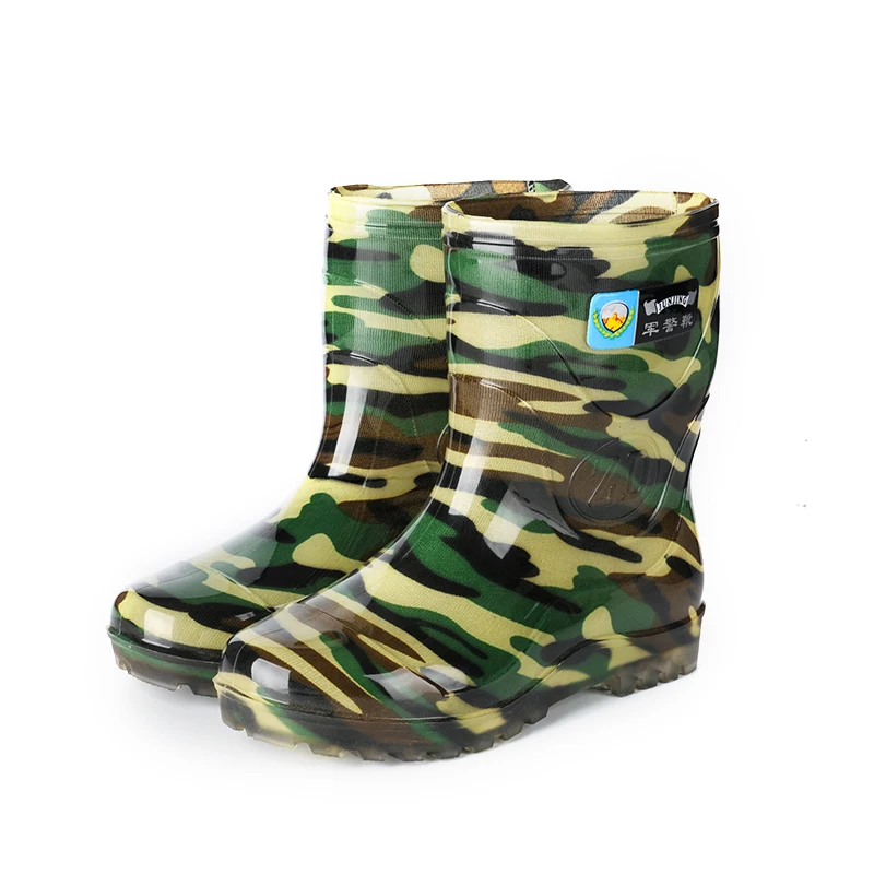 Design Your Own Shoe for Men Glitter Pvc Custom Logo Welly Short Waterproof Ankle Rain Boots