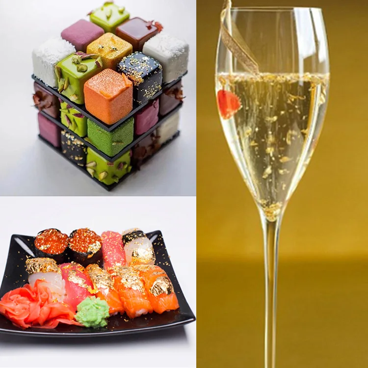 
Trade guarantee wine / coffee / ice cream 24k edible gold leaf flakes 