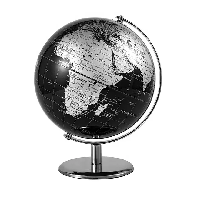 20cm  Blue Silver Swivel  Tiltable Rotating Globes