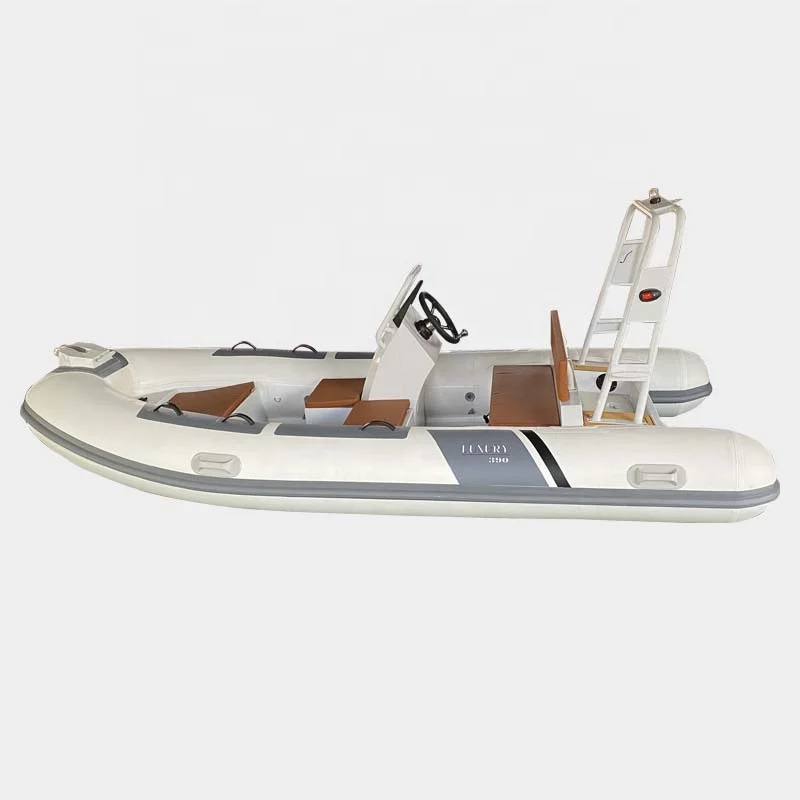 High Speed Folding Rib 390 Deep-v Aluminum Rigid Hull Inflatable Fishing Rowing Rib Boat for Sale