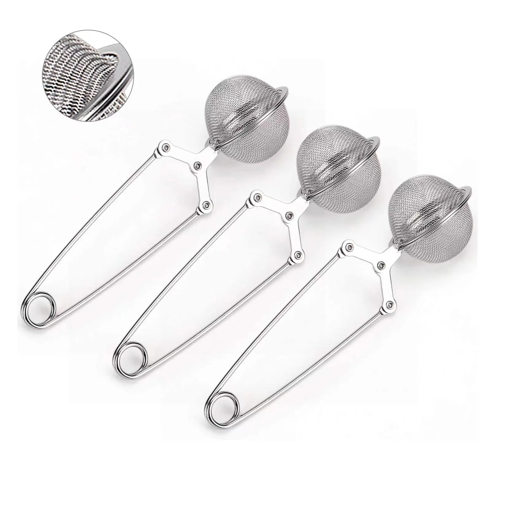 Best Selling Kitchen Accessories Stainless Steel Snap Ball Tea Strainer Brewing Tea Leaves Herb Fine Mesh Tea Infuser