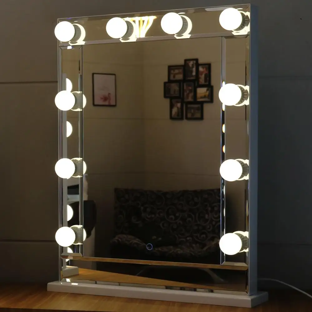 2022 New Design Aluminum Led Mirror Vanity Makeup Hollywood Makeup Mirror