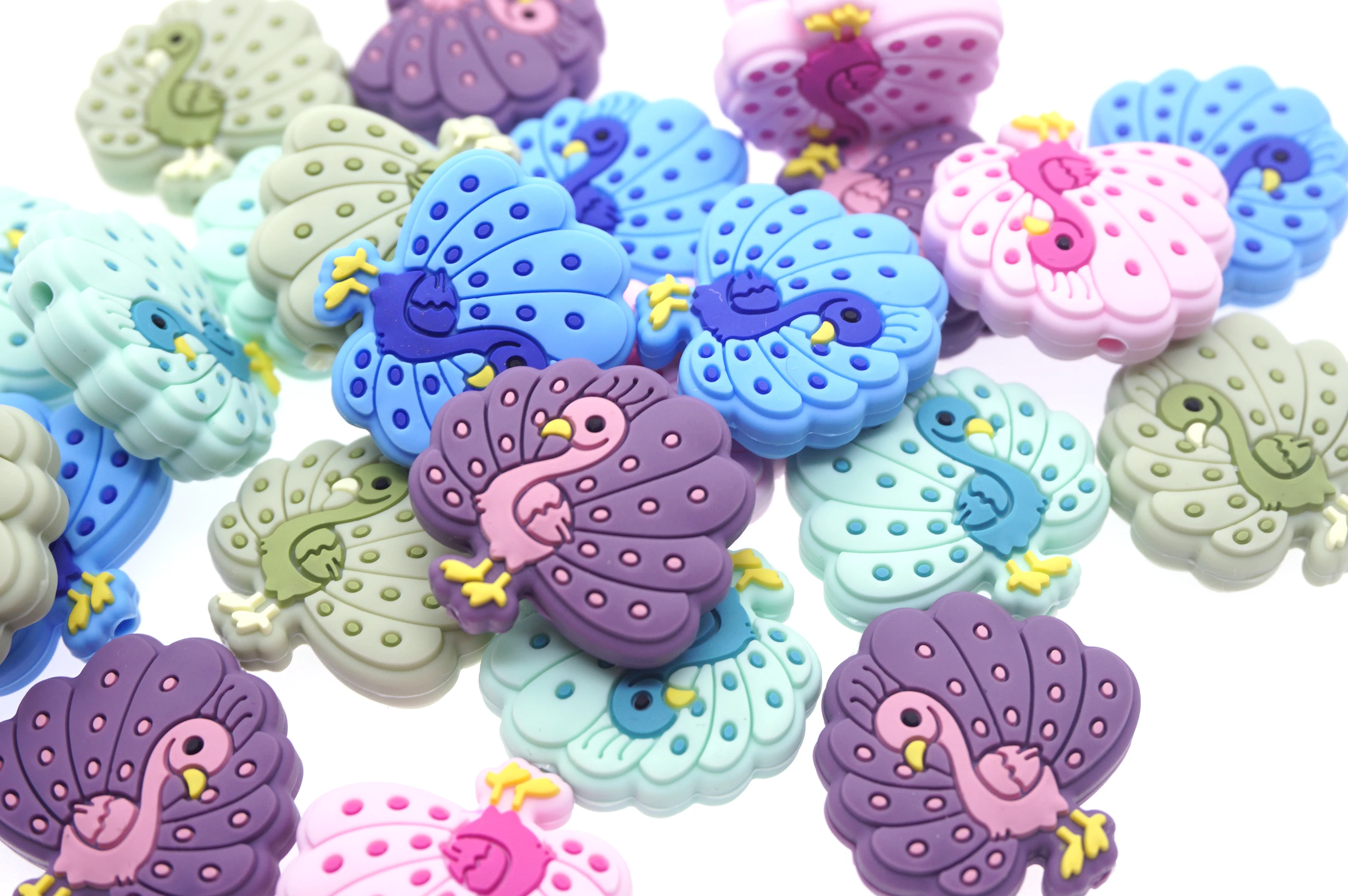 Wholesale Custom Silicone Focal Beads For Pens Making Diy Baby Pacifier Clip Accessories Jewelry Silicone Teething Beads Charms