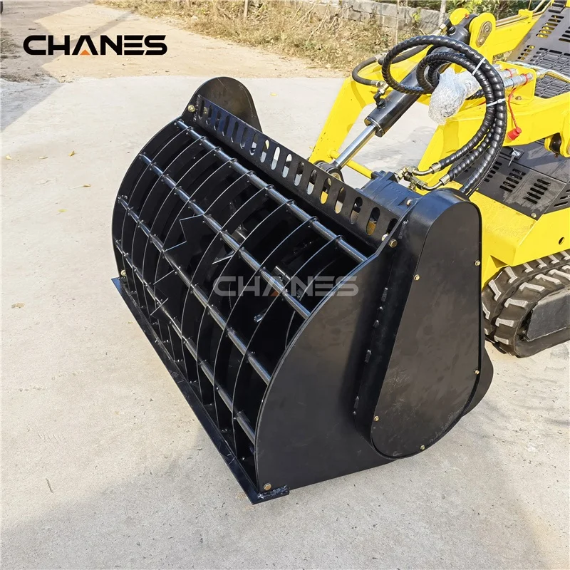China diesel mini skid  steer loader  tracked  attachment concrete mixer bucket loader for sale 2024