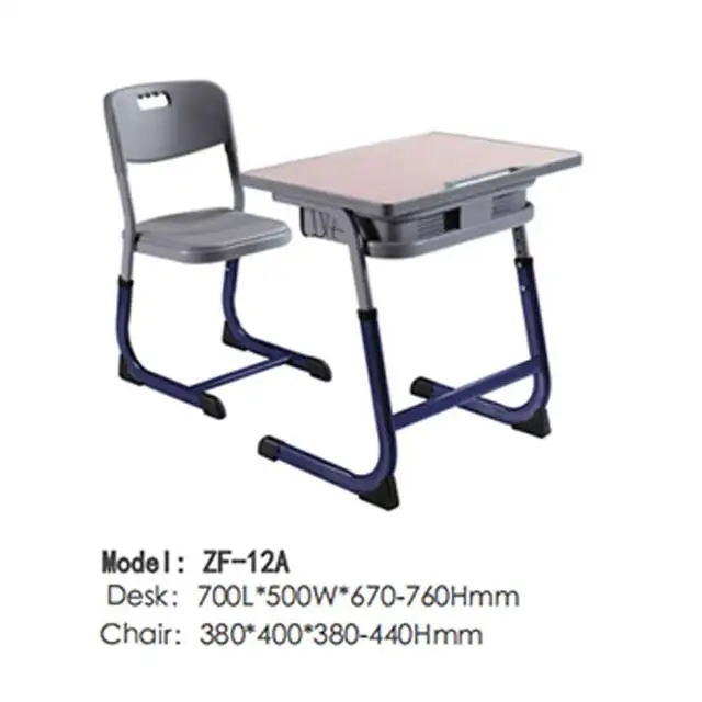 Wholesale Modern Two Seater School Desk and Chair Set Adjustable School Furniture Classroom Student Study Chair and Table Sets