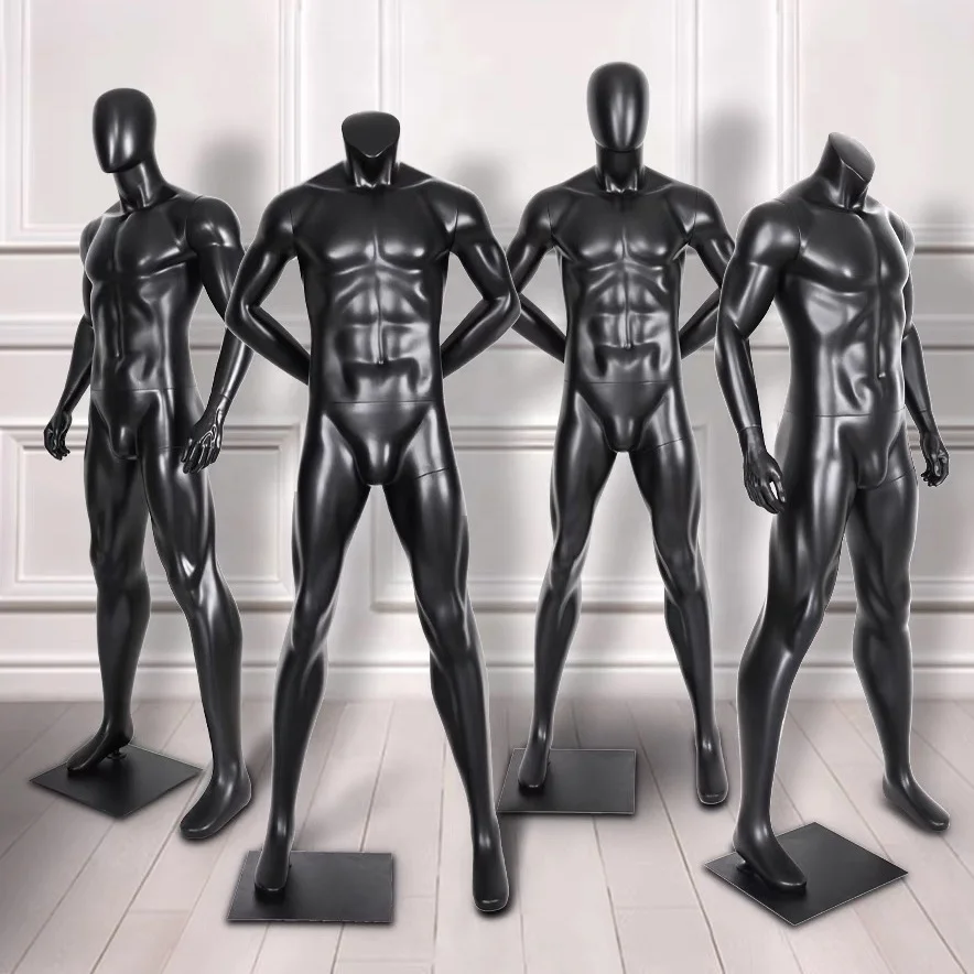 Black White Sports Muscle Strong Male Mannequin Full Body Standing Headless Muscle Female Bodybuilder Mannequin For Sale