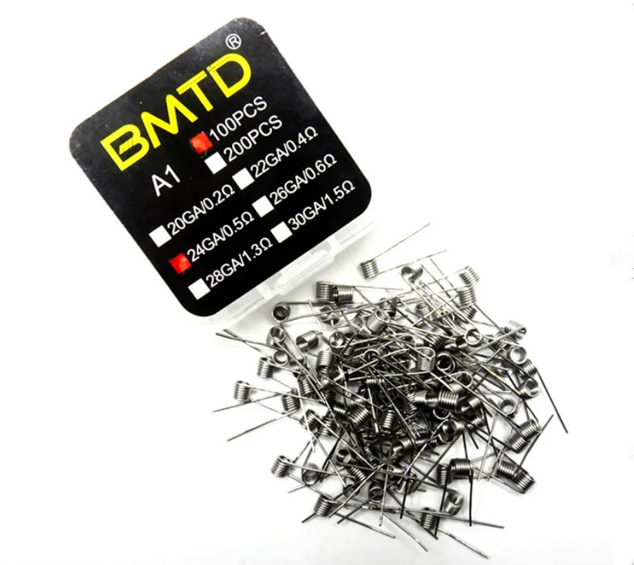 
China Supplier prebuilt coils 100pcs/box set KA1 SS316L NI80 20GA 22GA 24GA 26GA 28GA 30GA 32GA premade coil for RDA atomizer 