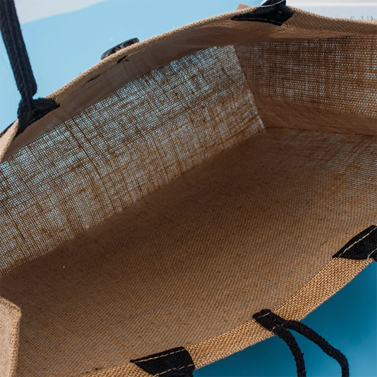 Custom Printed Burlap Handbag Eco Reusable Shopping Jute Tote Bag Jute Tote Bag