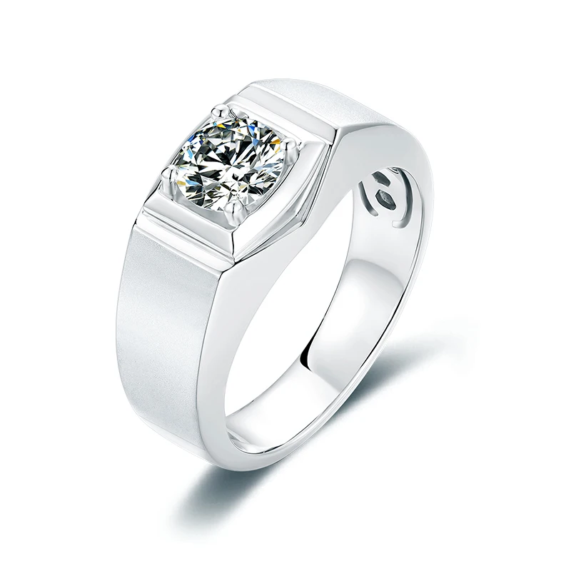 Wholesale Customized Jewellery 925 Sterling Silver Ring 1 Carat Men Moissanite Man Ring