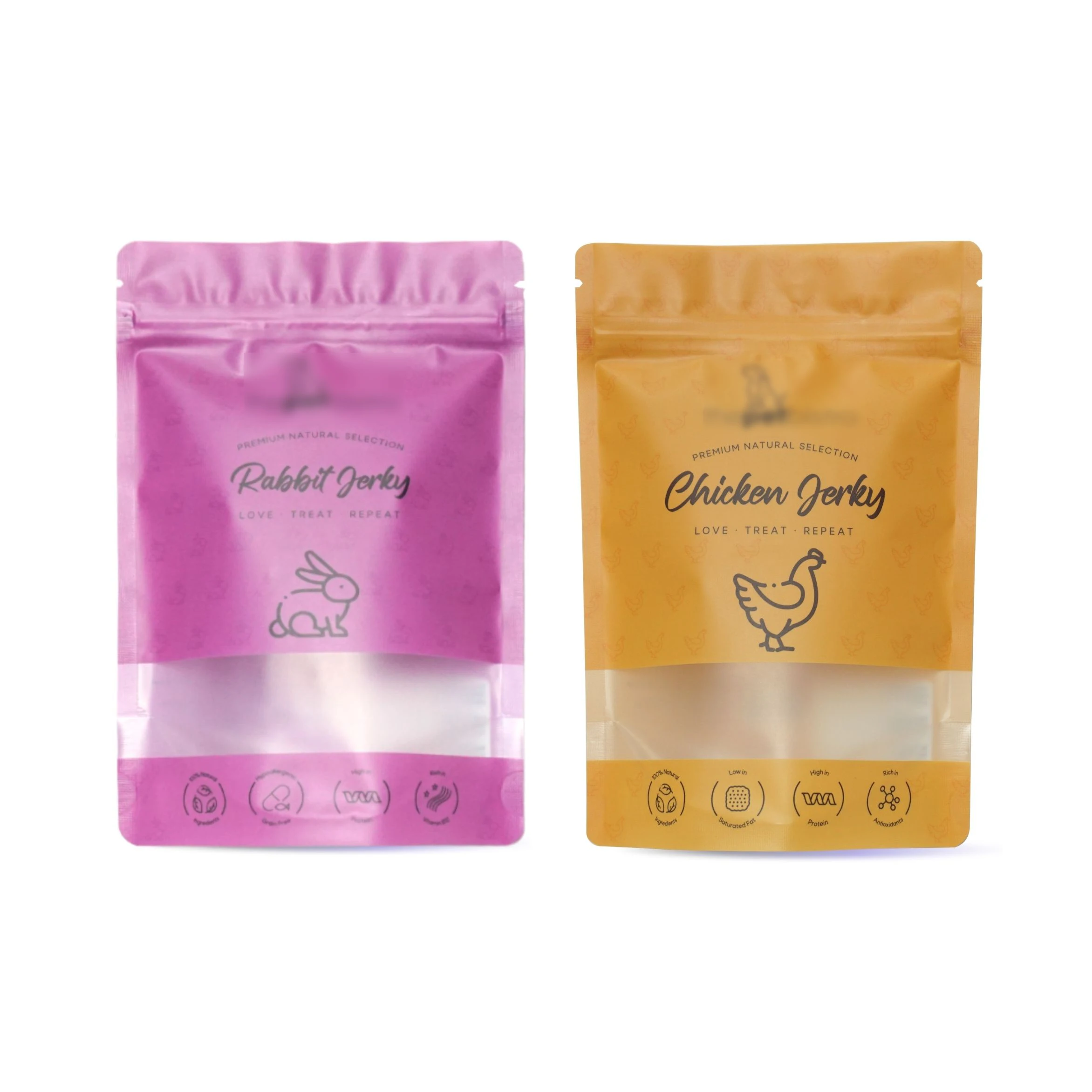 Custom digital printing kids vitamin gummy candy packaging mylar bags recyclable ziplock stand up pouch with clear window