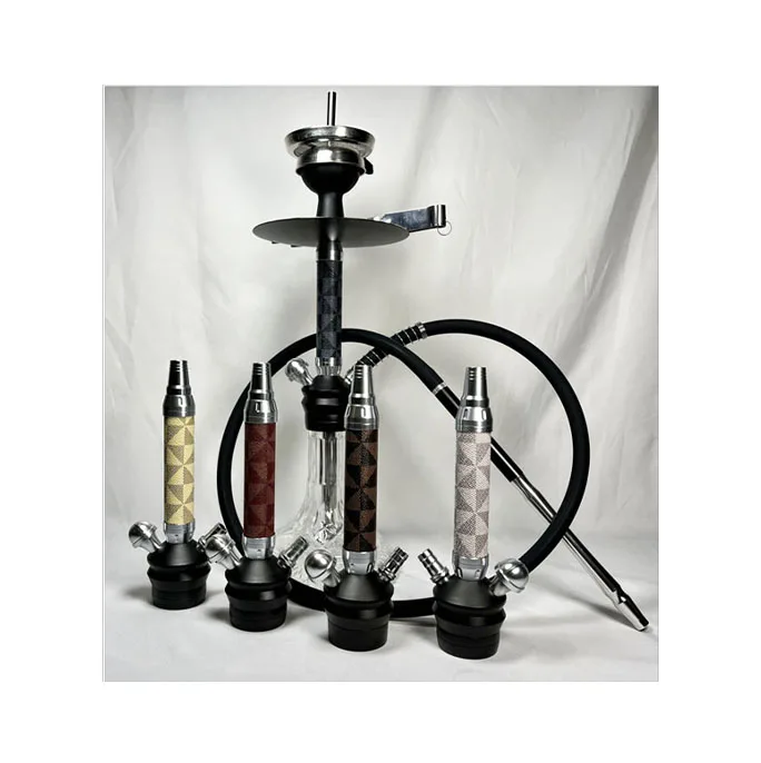 Portable Double Hose Hookah Shisha Pipe Vase Pipes for Smoking Tobacco Ceramic Bowl Tongs Complete Traditional Home Hookah Set
