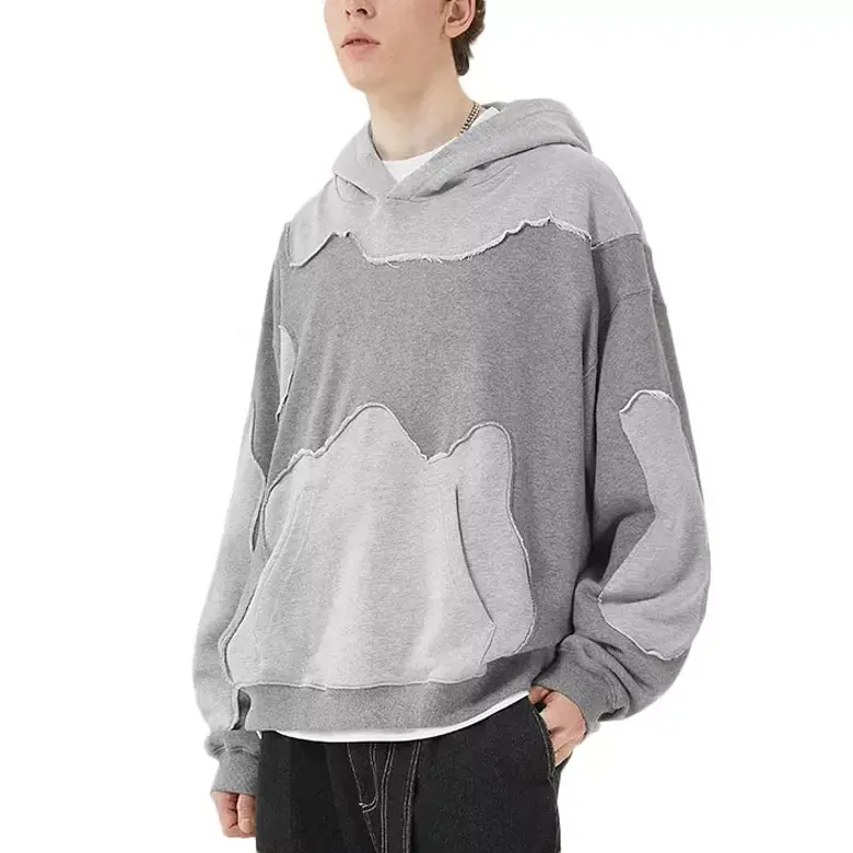 Custom OEM Custom High Quality Casual Men Clothing Plus Size Terry Towel Cotton Fabric Letter Printing 3D Embossed Effect Hoodie