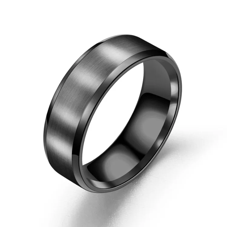 Nice 8mm wide gold silver black blank stainless steel ring for women jewelry finger rings