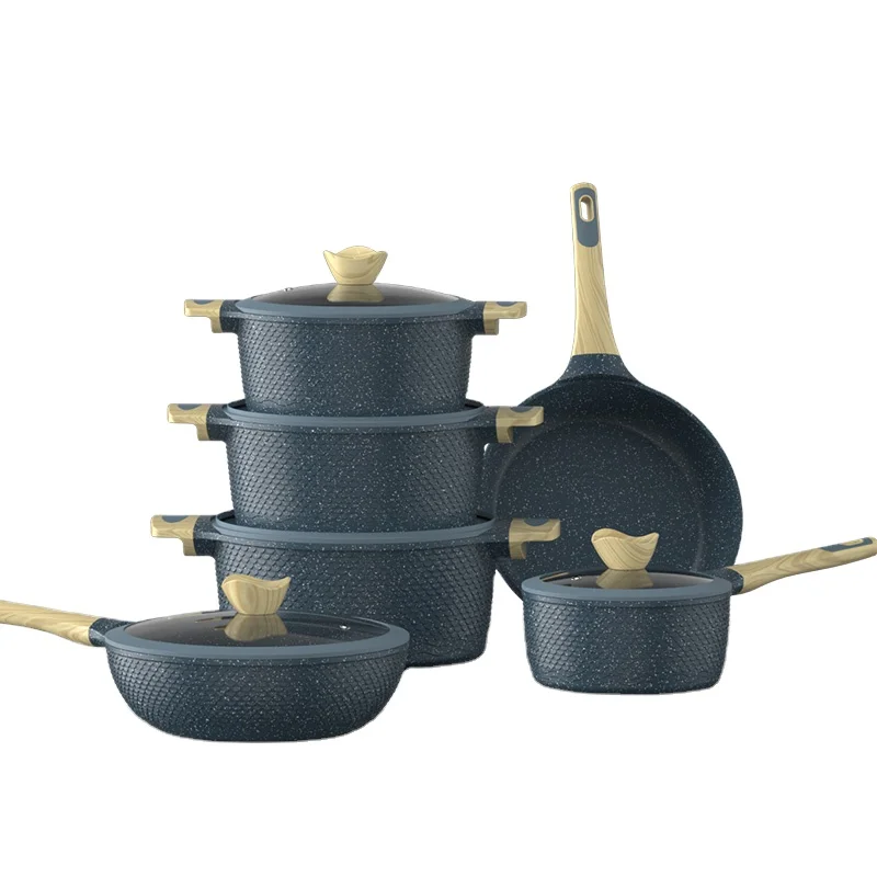 New die casting cookware sets 11 pieces home hotel using aluminum kitchenware set