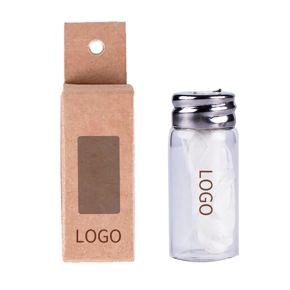 Wholesale Glass Bottle Bamboo Charcoal Corn Material Mint CE Certificate Eco Friendly Mint Waxed Dental Floss
