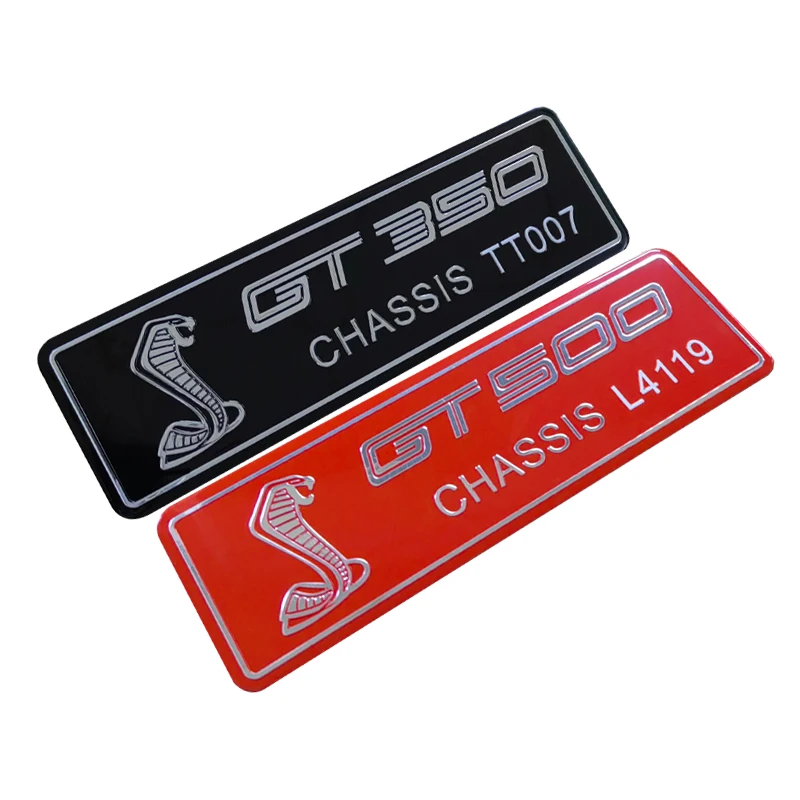 GT350 GT500 style Cobra metal aluminum sticker logo for Ford Mustang Shelby GT350 logo Cobra car products