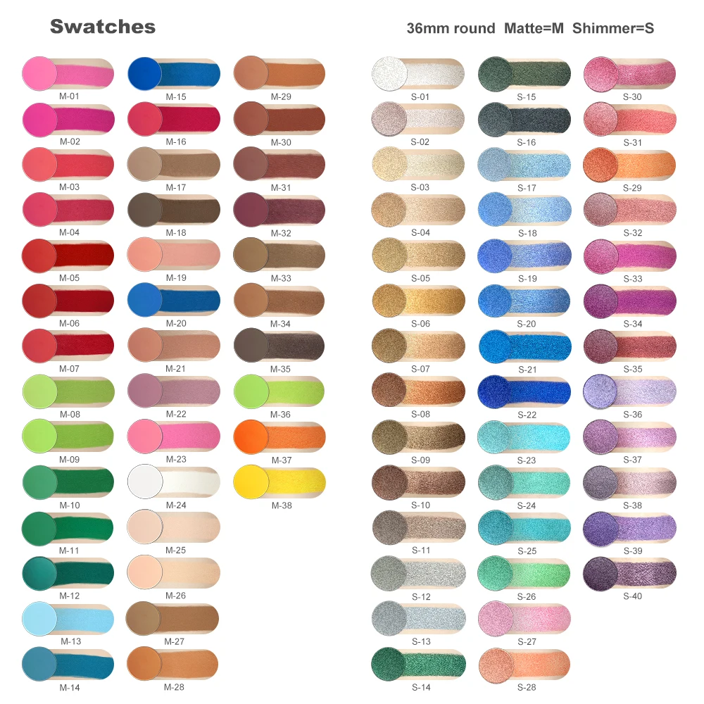 Halloween big promotion ! 37mm Single Eye Shadow Make Up Magnetic Eyeshadow Pans Eye Shadow Refill Pans for Pro Palette OEM