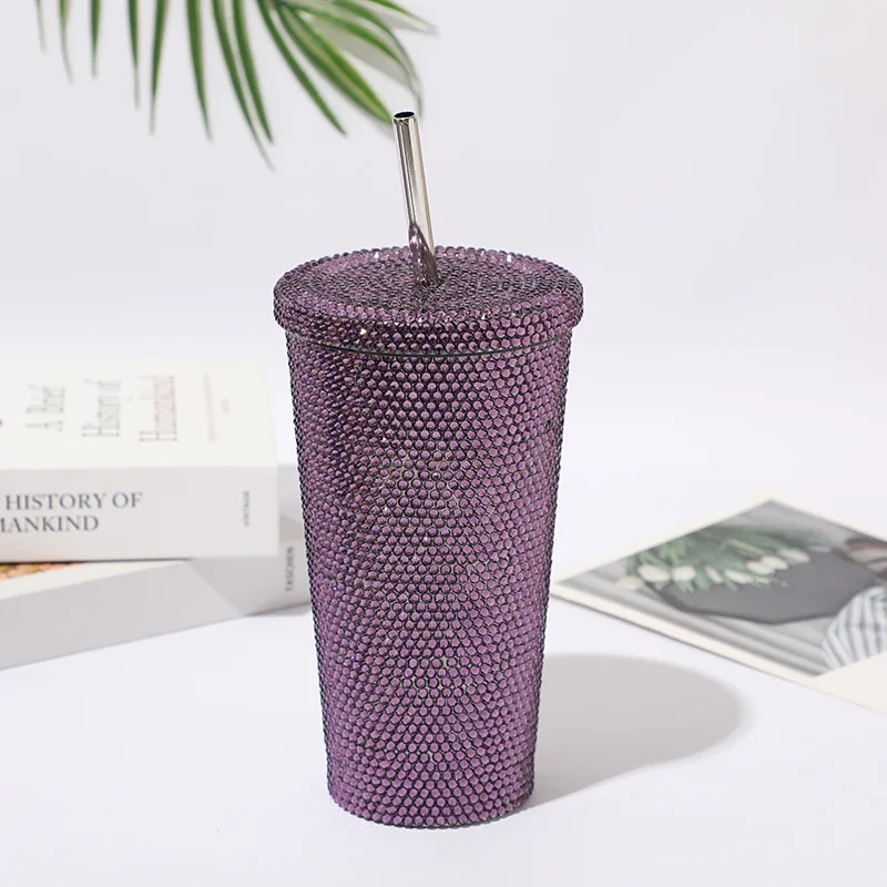 Multiple colors Wholesale diamond thermos cup high color thermos cup hand inlaid diamond thermos cup