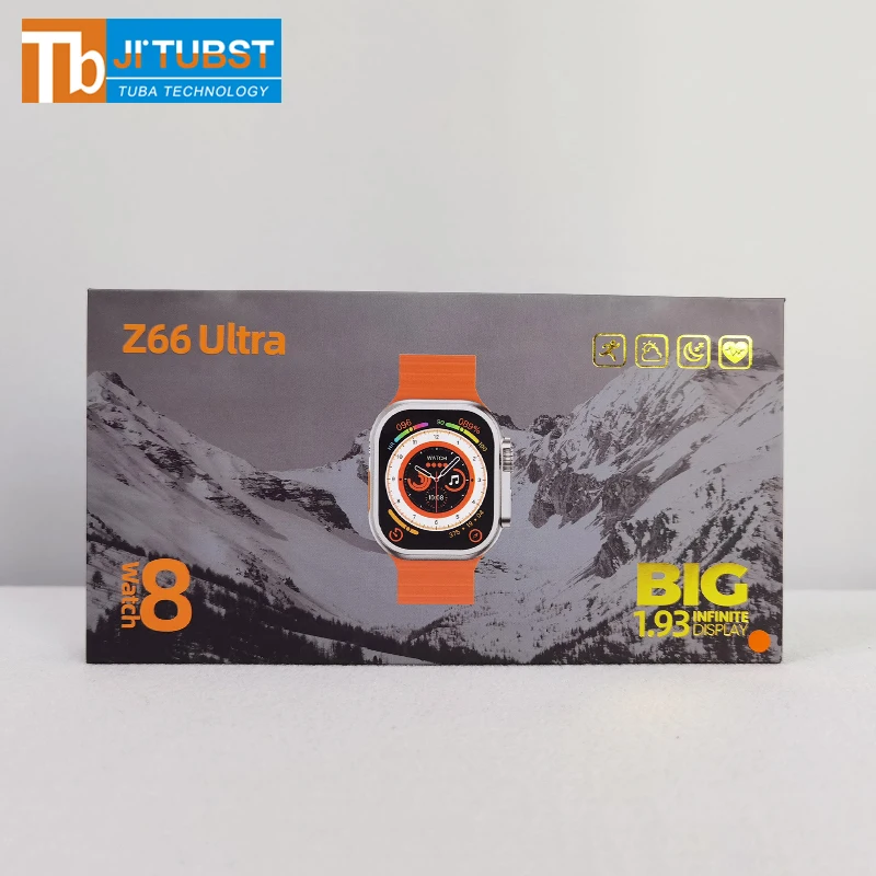 New Watch 8 Z66 Ultra Smart Watch 1.93 inch Screen Waterproof Fitness Tracker with NFC Smartwatch Z66Ultra Reloj Inteligente