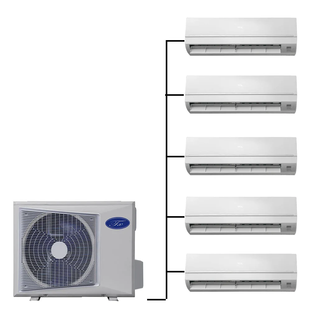 Inverter Type 24000 36000 48000 BTU Multi 21SEER Quad 3 4 5 Zone Wall Mount Cassette Mini Split VRF Air Conditioner