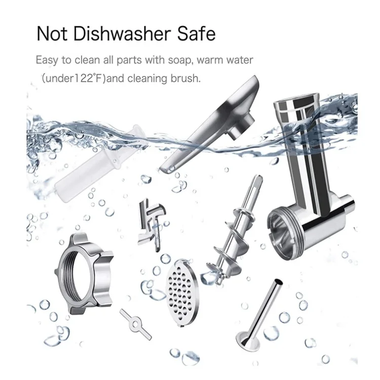 Meat Grinder Attachment for Kitchen Stand Mixers Accessories Included 3 Sausage Stuffer Tubes and 4 Grinding Plates