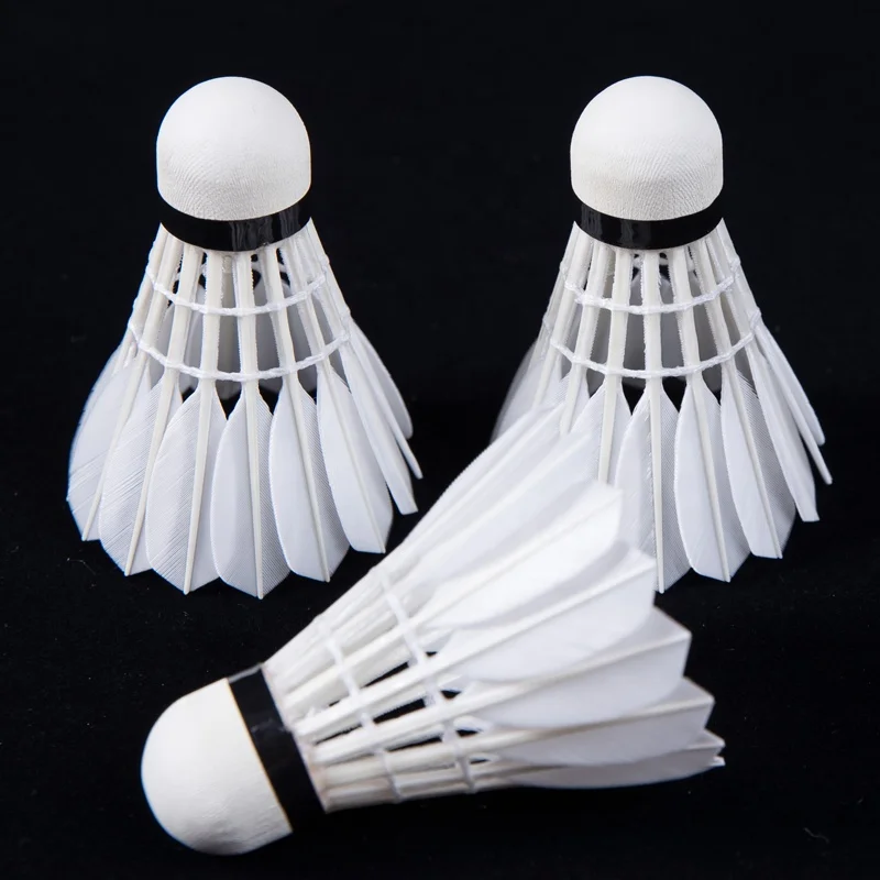 Best quality badminton shuttlecock goose feather shuttlecock FS-10  professional training aeroplane shuttlecock eg1130  AS50 OEM