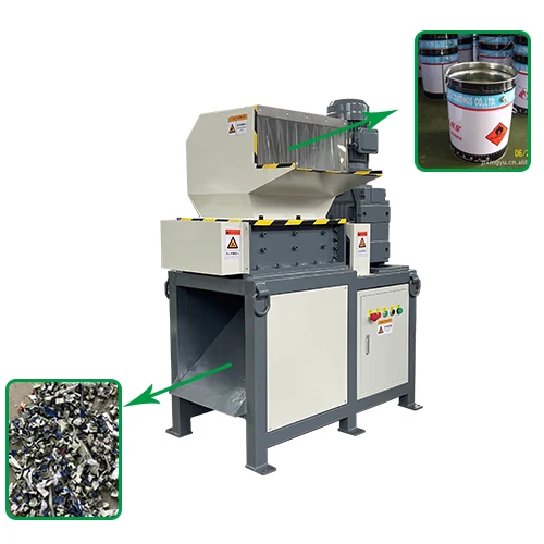 
Industrial Recycled Twin Shaft Waste Pet Bottles Plastic Strap Metal Mini Shredder Machine 