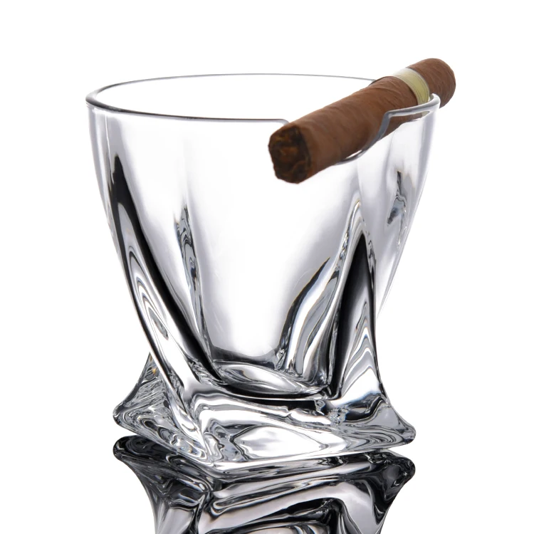 Free Sample Personalized Shot Glasses Lead-Free Drinking Glassware Twisted Whiskey Glass Cigar Cup For Home Party Bar